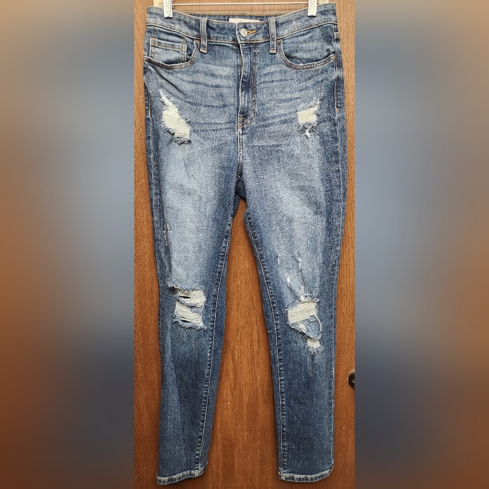 Willow & Root "The Mom Fit" High Rise Distressed Skinny Jeans